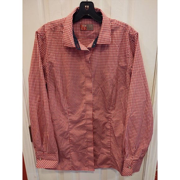 Oobe Tops - Chic Fil A Team Style Uniform Shirt Womens L Red Checks Gingham Long Sleeve